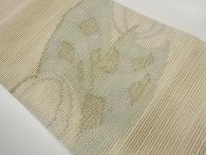 絽綴れ曲線に抽象御簾模様織出し名古屋帯
